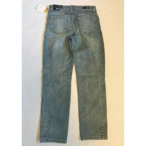 Kut From The Kloth Medium Wash “Reese Ankle Straight Leg" Blue Jeans Size 0 NWT! - Picture 5 of 12